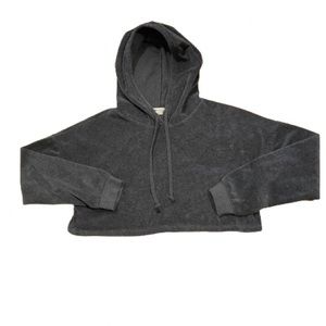 CABIN FEVER Dark grey crop top hoody